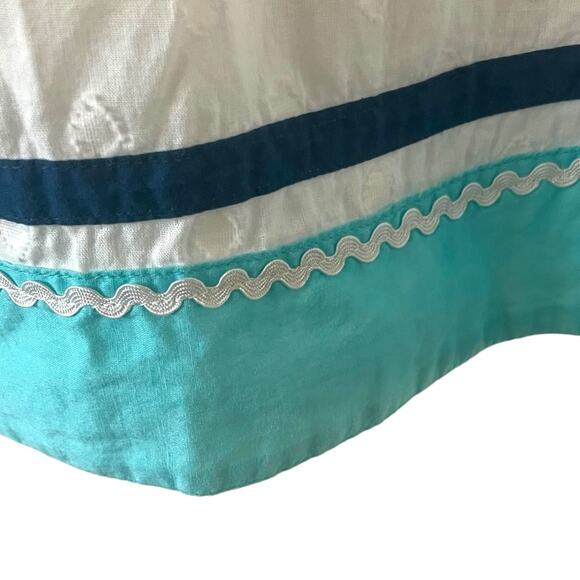 Bombay Paisley Blue White Embroidered Boho Tunic Dress Size Medium - Picture 4 of 7